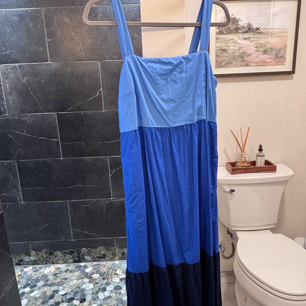 Blue Sleeveless Maxi Dress